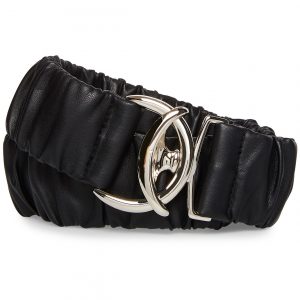 Steve Madden Wide Ruched Belt (BONE), (BLACK)