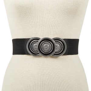 INC Round-Buckle Stretch Belt, Created for Macy's