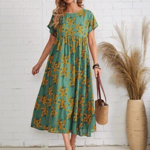 EMERY ROSE Floral Print Smock Dress