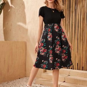 Floral Print A-Line Dress