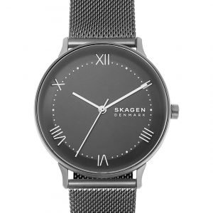 Men's Nillson Gunmetal Stainless Steel Mesh Strap Watch 40mm
