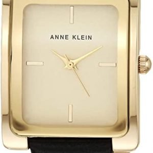 Women's AK/2706CHBK Gold-Tone and Black Leather Strap Watch