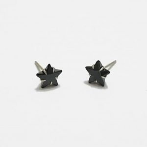 Black Star Sapphire Stud Earrings