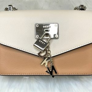 DKNY Elissa Small Leather Flap Shoulder Bag (Ivory)