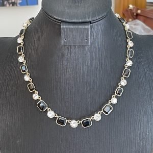 Gold Tone Black Frontal Necklace