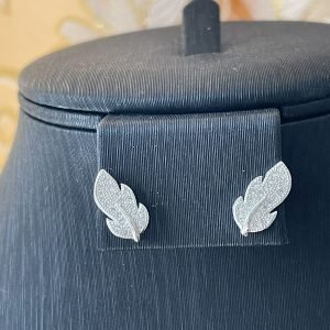 Sterling Silver Leaf Shape Stud Earrings