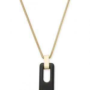 Alfani Gold-Tone & Black Acrylic Large Link 34" Pendant Necklace