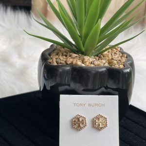 Tory Burch Milgrain Hex Earring (GOLD)