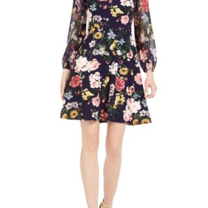 Floral-Print Fit & Flare Dress