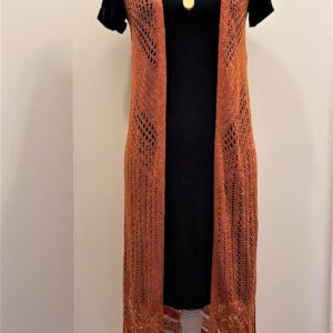 Cotton Crochet Vest (Rust)