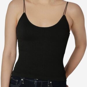 Ultra Flirt Juniors' Double-Bungee Seamless Crop Top (Black)