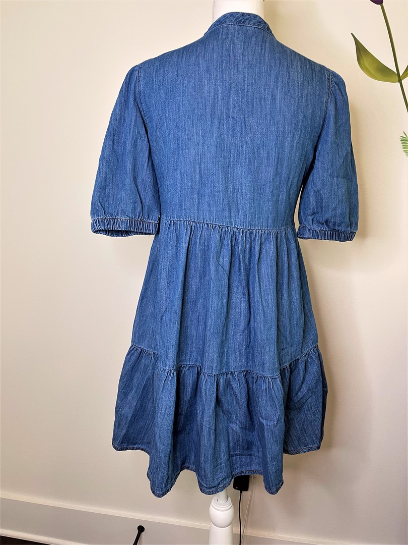 LINEN A line Dress (Blue) – CB Shop USA