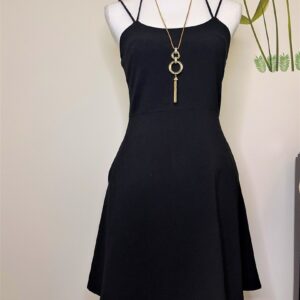 Glitter Fit & Flare Dress (Black)