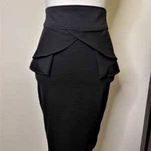 Flare-Hem Waist Pencil Skirt (BLACK)