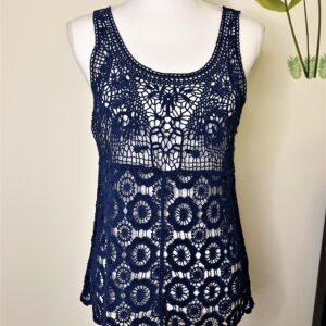  Mesh See Through Tops (Dark Blue)