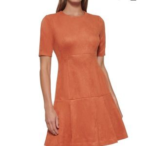 Calvin Klein Stretch Faux-Suede Dress