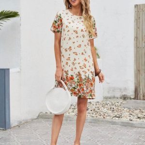EMERY ROSE Floral Print Tunic Dress