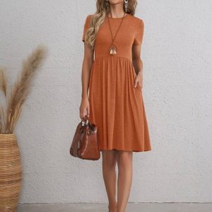 EMERY ROSE Solid A-line Dress