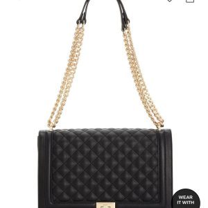 INC International Concepts Ajae Quilted Flap Crossbody (Black)