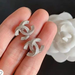 Chanel Stud Earrings  (Silver)