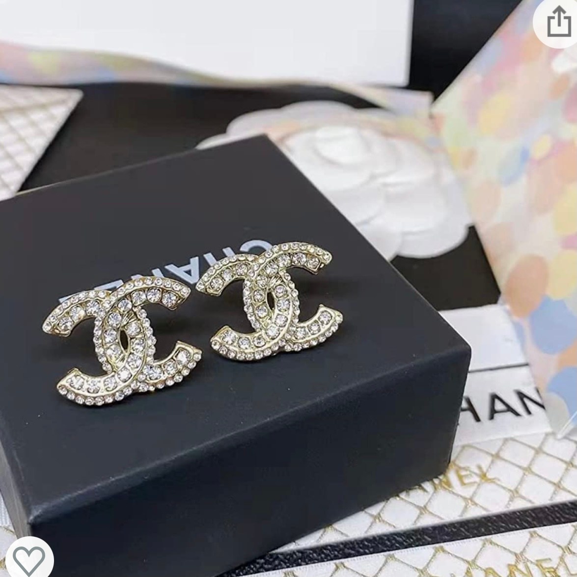 Chanel CC Round Earrings Gold Tone 20S