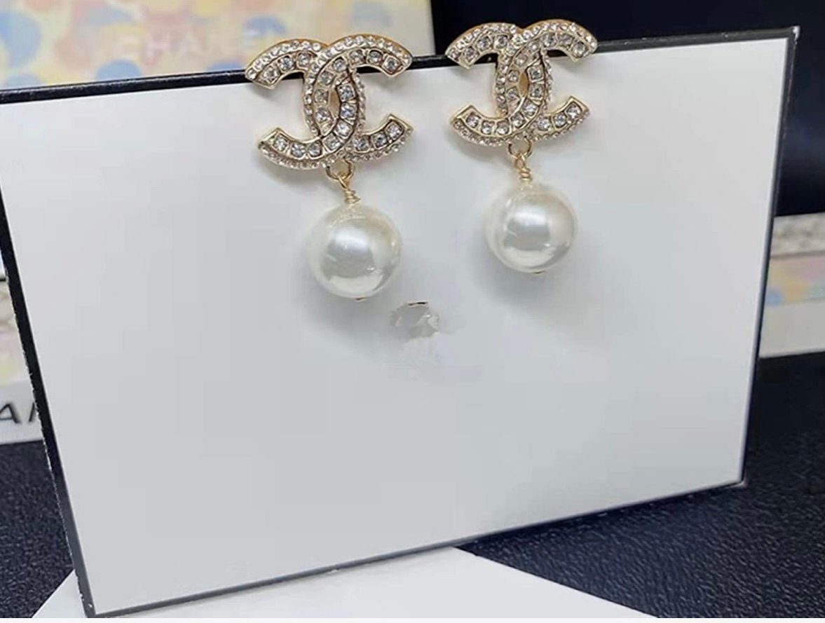 CHANEL CC TIMELESS GOLD STUD EARRINGS - Hebster Boutique