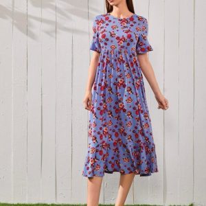 Floral Print Smock Dress